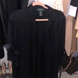 Black Ralph Lauren Silk Shirt Dress
